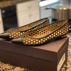 Enzo Angiolini Black flats with gold accents